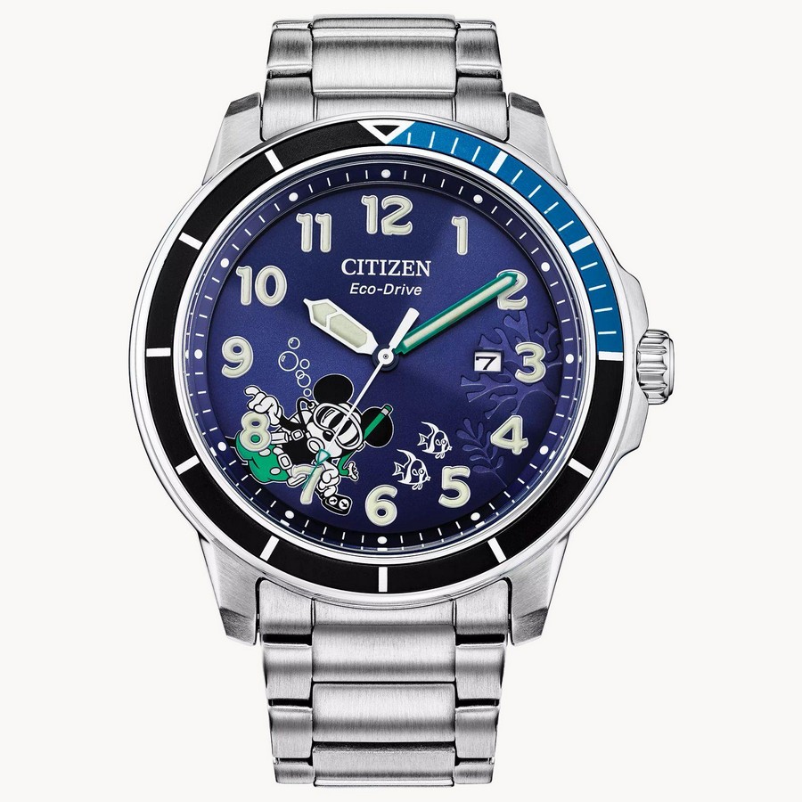 Đồng Hồ Citizen Mickey Water Sport Nam Xanh Tím Xám